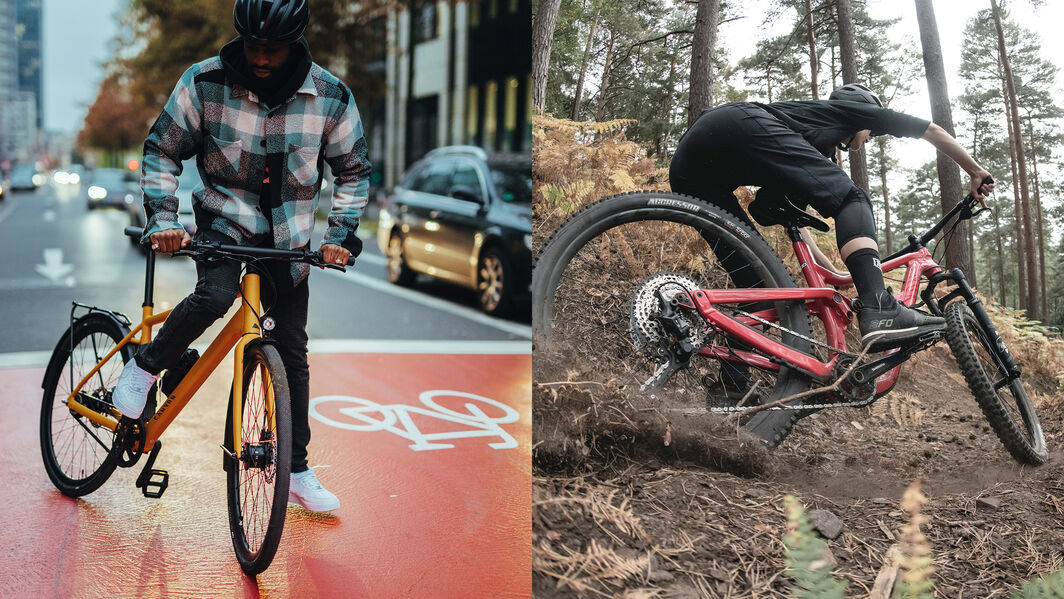 Flat pedals are common on MTBs and commuter bikes.