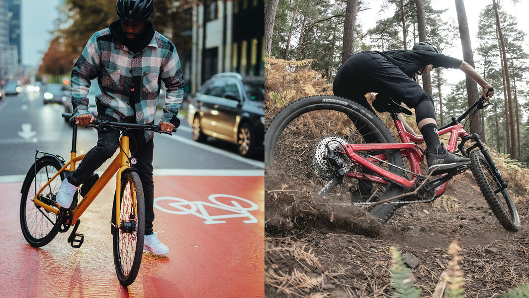 Flat pedals are common on MTBs and commuter bikes. Flat pedals are common on MTBs and commuter bikes.