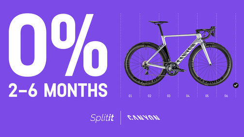 Delbetala ditt cykelköp hos Canyon med Splitit – cykla nu, betala senare.