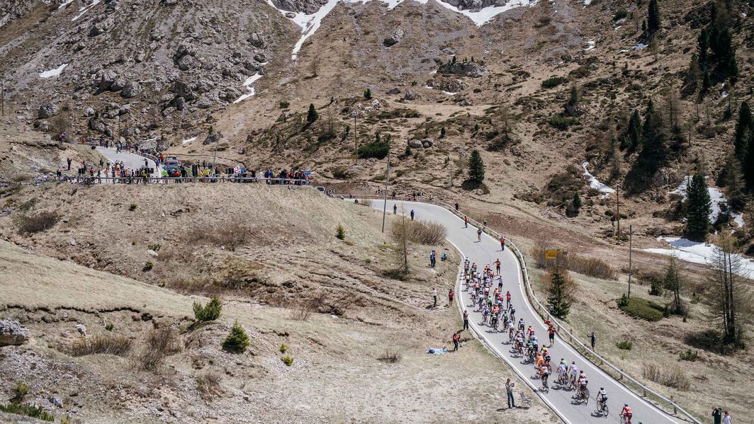 Up the Pordoi Pass during the Giro d'Italia 2017