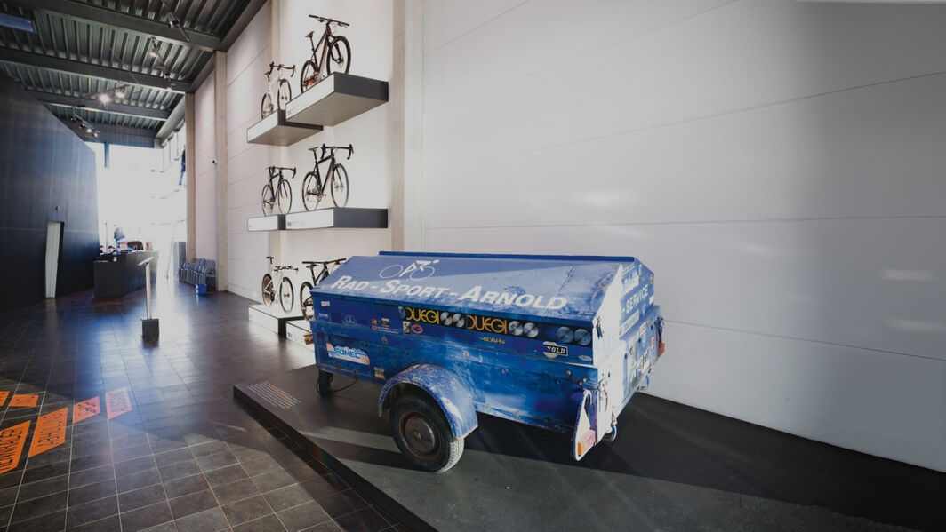 The ‘big blue trailer’, in the Canyon HQ in Koblenz, Germany.