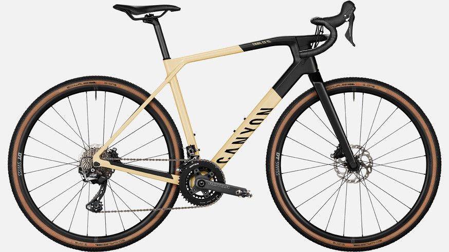 Yellow/black Canyon Grail CF SL 7 with Shimano GRX groupset.