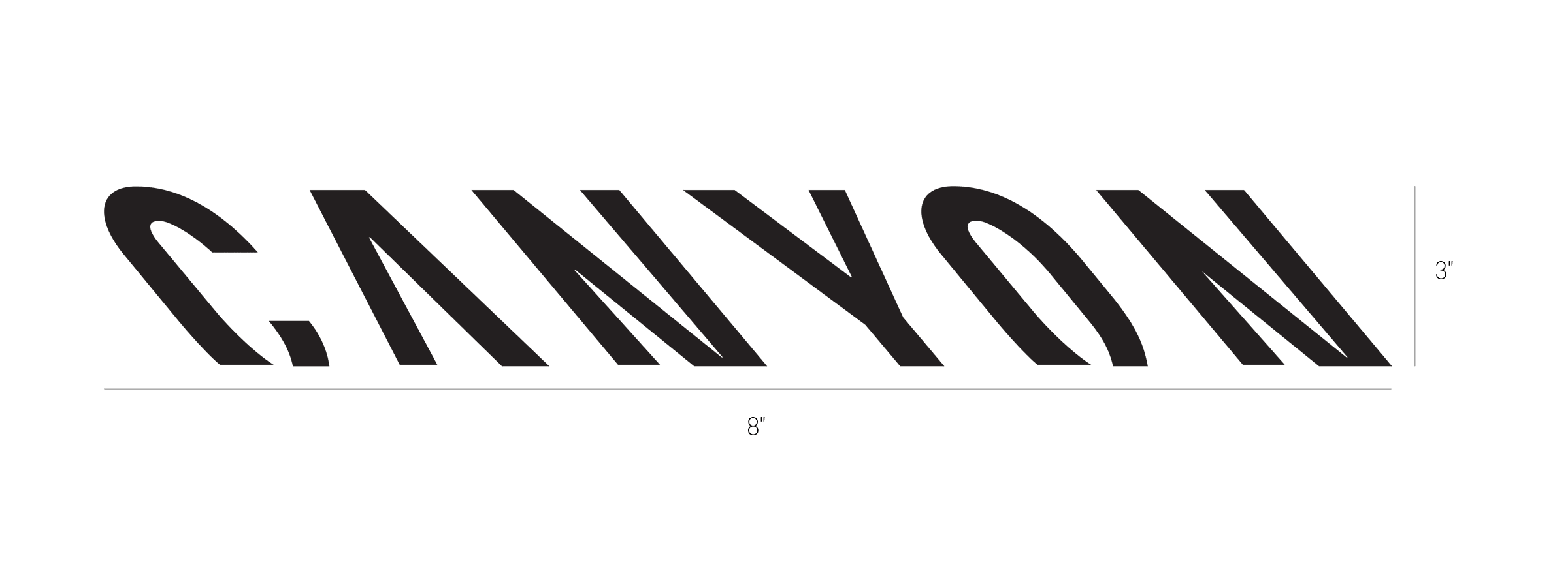 Canyon Decal 8" x 3" Black CANYON US