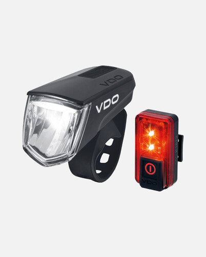 VDO ECO M60 Front Light & Red Plus Rear Light Set